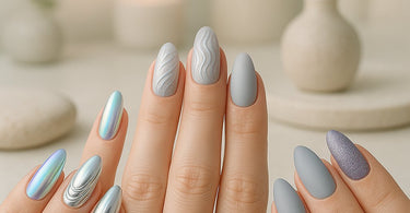 Trendy nail art designs for salons in 2025 featuring holographic, miniature, and negative space styles