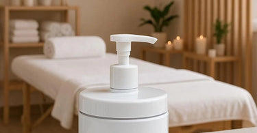 10 oz White Plastic Jar with Pump Lid - Professional Spa Container