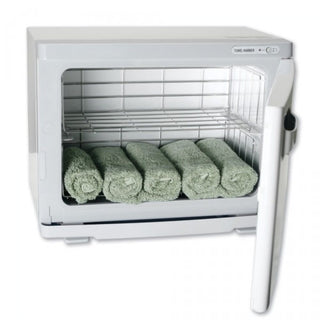 Towel warmer with 24 facial towel capacity in spa