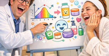 A spa professional smiling and talking to a relaxed client during a facial treatment, symbolizing clear communication and trust.