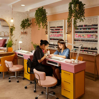 Trendy nail salon with modern decor