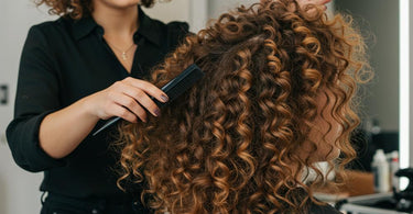 A diverse range of hair textures illustrating straight, wavy, curly, and coily types.