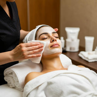 Using a towel in a facial treatment