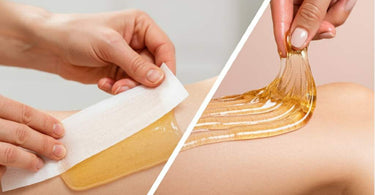 Sugaring vs. Waxing comparison image for sensitive skin