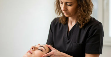 Therapist performing Craniosacral Therapy on a client
