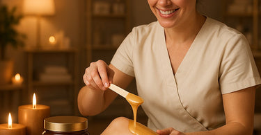 Professional waxing supplies comparison showing high-quality vs. cheap wax for spas and salons