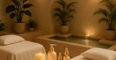 Spa client enjoying facial treatment during Dry January month