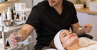 Spa hospitality and client water service timing during professional salon and spa treatments
