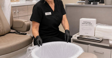Disposable Pedicure Liners showcase the importance of a correct fit for a sanitary and professional pedicure service.