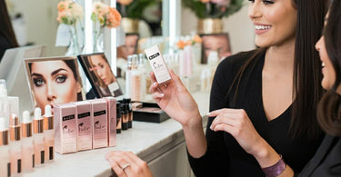 Babe Eyelash Serum displayed on a salon counter