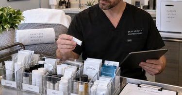 Small sample bottles and tracking log for salon and spa product sampling system
