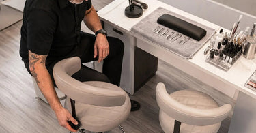 Professional salon, spa, and barber stools showcasing the importance of different stool heights for service providers to ensure comfort and optimal posture during beauty treatments.