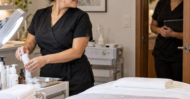 Professional spa treatment room illustrating how staff voices can carry into quiet client areas
