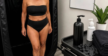 Professional sunless tanning services using sticky feet for salon and spa professionals.