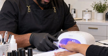 Professional gel polish manicure demonstrating why thumbs need special positioning and attention during LED nail lamp curing