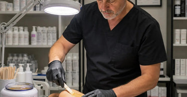 Brighter task lighting in a professional waxing room showcasing visibility and precision for estheticians.