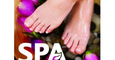 Window Decal Spa Pedicure by Alfalfa showing luxurious pedicure scene for salon window display
