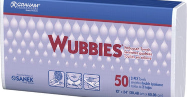 WUBBIES Towels 50 Pack by Graham Professional - Durable and Absorbent Spa and Salon Towels