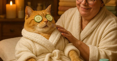 Spa professional having a thoughtful conversation with a satisfied client after a treatment