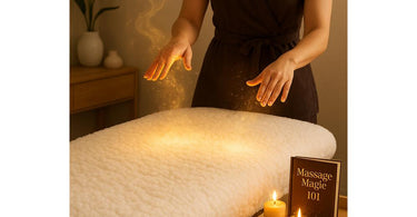 Professional spa warming pad in use during massage treatment