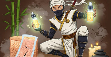 Follique Ingrown Assassin serum bottle with spa accessories