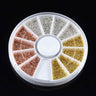 1.2mm Nail Art Mini Beads - Gold, Silver &amp; Rose Color - Pack