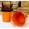 10" Orange Pail Wooden Handle / Case of 10 Pails
