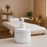 10 oz. White Plastic Jar with Pump Lid - Professional Spa Containers