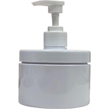 10 oz. White Plastic Jar with Pump Lid - Professional Spa Containers