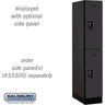 12-inch Wide Double Tier Designer Wood Locker - 1 Wide - 5 Feet High - 21-inch Deep by Salsbury – Black – Black Resettable Combination Locks by Salsbury