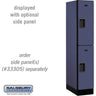 12-inch Wide Double Tier Designer Wood Locker - 1 Wide - 5 Feet High - 21-inch Deep by Salsbury – Blue – Hasps by Salsbury