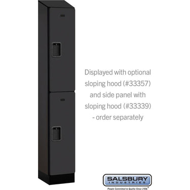12-inch Wide Double Tier Designer Wood Locker - 1 Wide - 6 Feet High - 15-inch Deep by Salsbury – Black – Hasps by Salsbury (view 2)