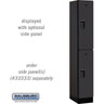 12-inch Wide Double Tier Designer Wood Locker - 1 Wide - 6 Feet High - 18-inch Deep by Salsbury – Black – Hasps by Salsbury