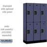 12-inch Wide Double Tier Designer Wood Locker - 3 Wide - 5 Feet High - 15-inch Deep by Salsbury – Blue – Hasps by Salsbury