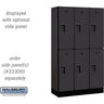 12-inch Wide Double Tier Designer Wood Locker - 3 Wide - 5 Feet High - 15-inch Deep by Salsbury – Black – Hasps by Salsbury