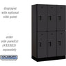 12-inch Wide Double Tier Designer Wood Locker - 3 Wide - 5 Feet High - 18-inch Deep by Salsbury – Black – Hasps by Salsbury