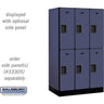 12-inch Wide Double Tier Designer Wood Locker - 3 Wide - 5 Feet High - 21-inch Deep by Salsbury – Blue – Hasps by Salsbury