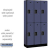 12-inch Wide Double Tier Designer Wood Locker - 3 Wide - 6 Feet High - 15-inch Deep by Salsbury – Blue – Hasps by Salsbury