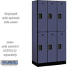 12-inch Wide Double Tier Designer Wood Locker - 3 Wide - 6 Feet High - 18-inch Deep by Salsbury – Blue – Hasps by Salsbury
