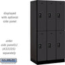 12-inch Wide Double Tier Designer Wood Locker - 3 Wide - 6 Feet High - 21-inch Deep by Salsbury – Black – Black Resettable Combination Locks by Salsbury