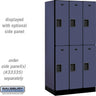 12-inch Wide Double Tier Designer Wood Locker - 3 Wide - 6 Feet High - 21-inch Deep by Salsbury – Blue – Hasps by Salsbury