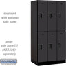 12-inch Wide Double Tier Designer Wood Locker - 3 Wide - 6 Feet High - 21-inch Deep by Salsbury – Black – Hasps by Salsbury