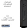 12-inch Wide Double Tier 'S' Style Designer Wood Locker - 1 Wide - 5 Feet High - 15-inch Deep by Salsbury – Black – Black Resettable Combination Locks by Salsbury