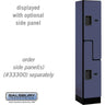 12-inch Wide Double Tier 'S' Style Designer Wood Locker - 1 Wide - 5 Feet High - 15-inch Deep by Salsbury – Blue – Hasps by Salsbury