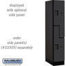 12-inch Wide Double Tier 'S' Style Designer Wood Locker - 1 Wide - 5 Feet High - 21-inch Deep by Salsbury – Black – Hasps by Salsbury