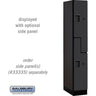12-inch Wide Double Tier 'S' Style Designer Wood Locker - 1 Wide - 6 Feet High - 21-inch Deep by Salsbury – Black – Hasps by Salsbury
