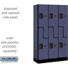 12-inch Wide Double Tier 'S' Style Designer Wood Locker - 3 Wide - 5 Feet High - 15-inch Deep by Salsbury – Blue – Hasps by Salsbury