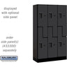 12-inch Wide Double Tier 'S' Style Designer Wood Locker - 3 Wide - 5 Feet High - 15-inch Deep by Salsbury – Black – Hasps by Salsbury