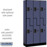 12-inch Wide Double Tier 'S' Style Designer Wood Locker - 3 Wide - 6 Feet High - 15-inch Deep by Salsbury – Blue – Hasps by Salsbury