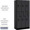 12-inch Wide Double Tier 'S' Style Designer Wood Locker - 3 Wide - 6 Feet High - 18-inch Deep by Salsbury – Black – Hasps by Salsbury